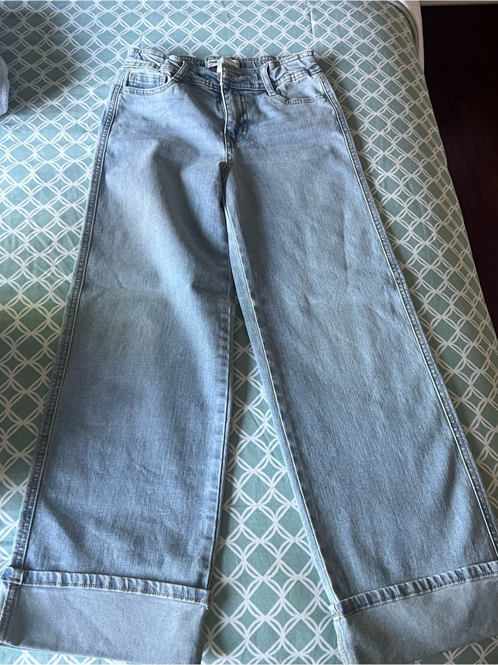 Light Blue Wide-Leg girls Jeans